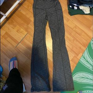 grey bootleg yoga pants
